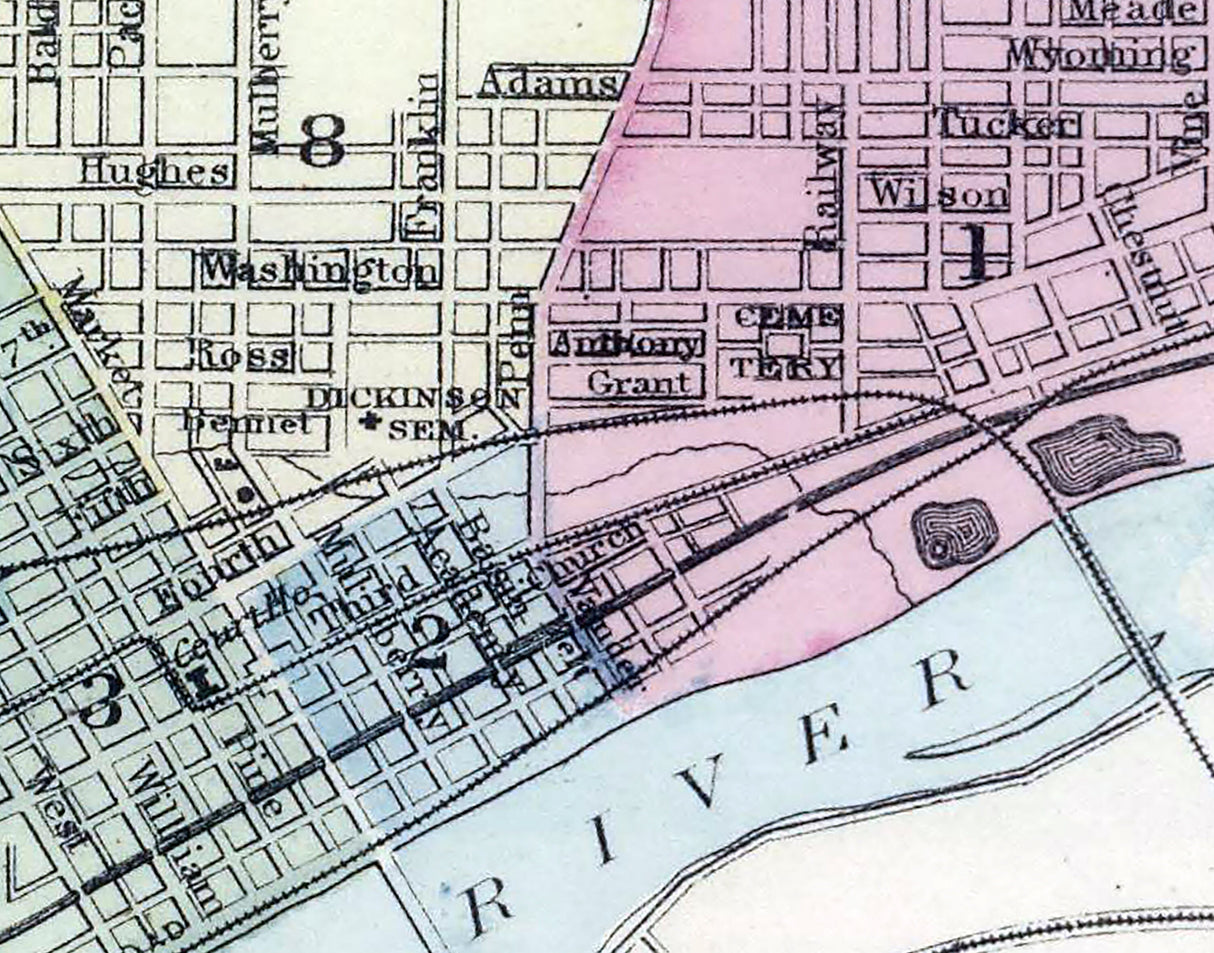 1884 Map of Williamsport Pennsylvania