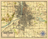 1914 Map of Grand Rapids Michigan