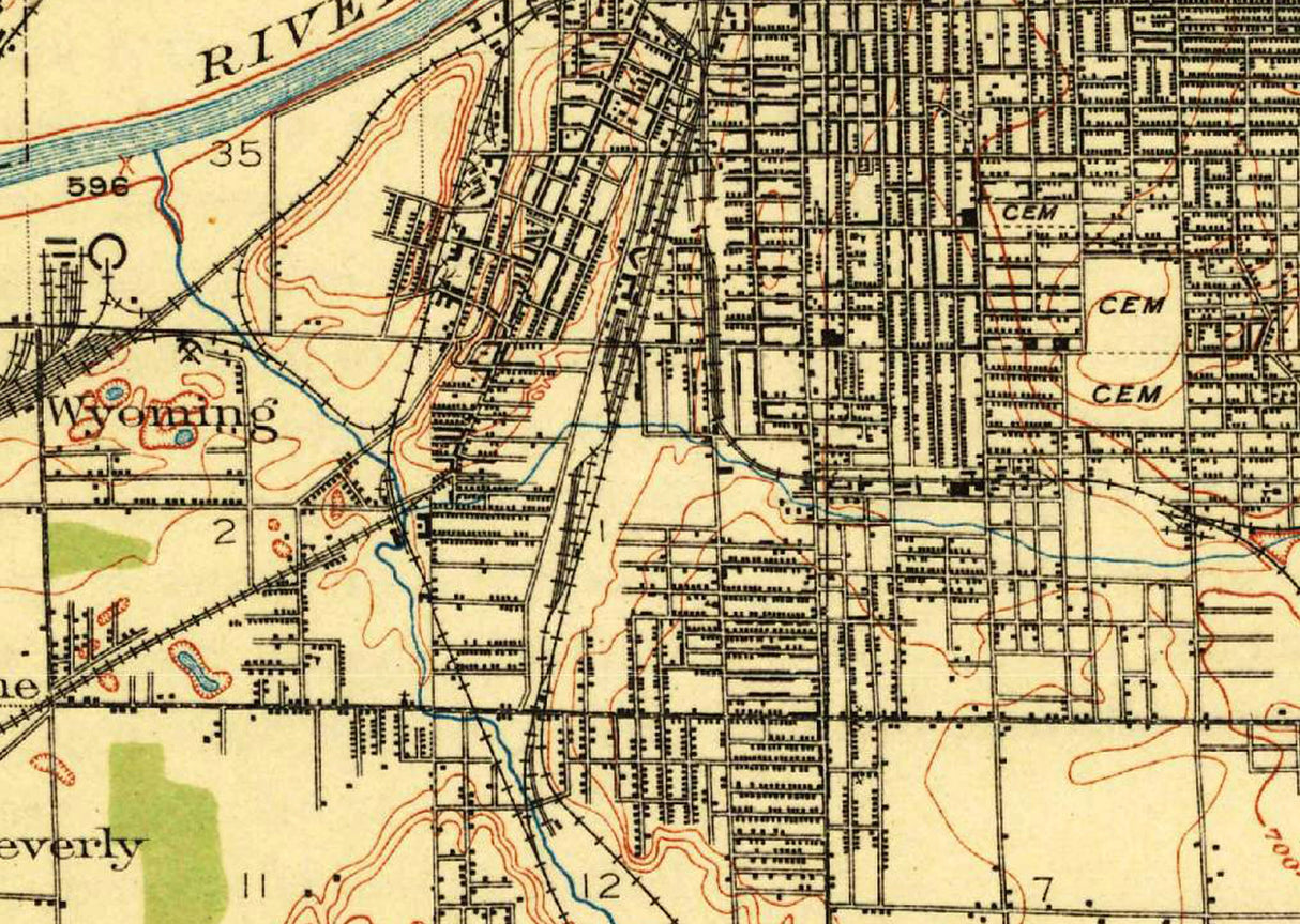 1914 Map of Grand Rapids Michigan