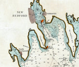 1876 Nautical Chart of Buzzards Bay Massachusetts