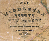 1850 Map of Middlesex County New Jersey