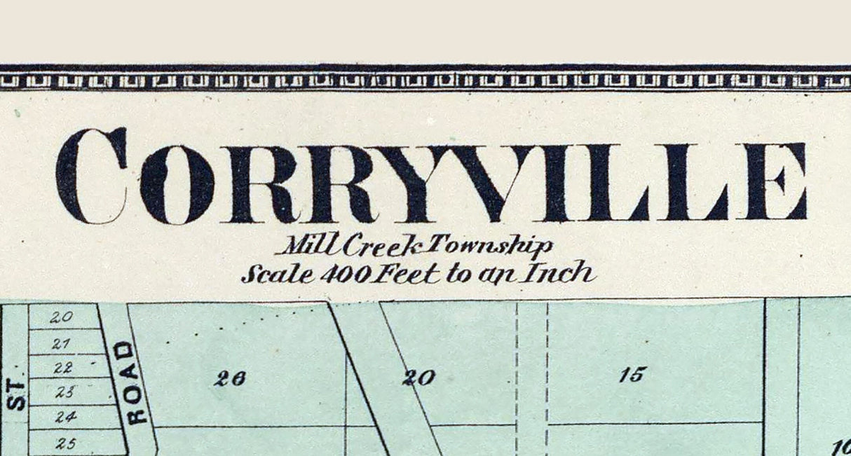1869 Map of Corryville Hamilton County Ohio