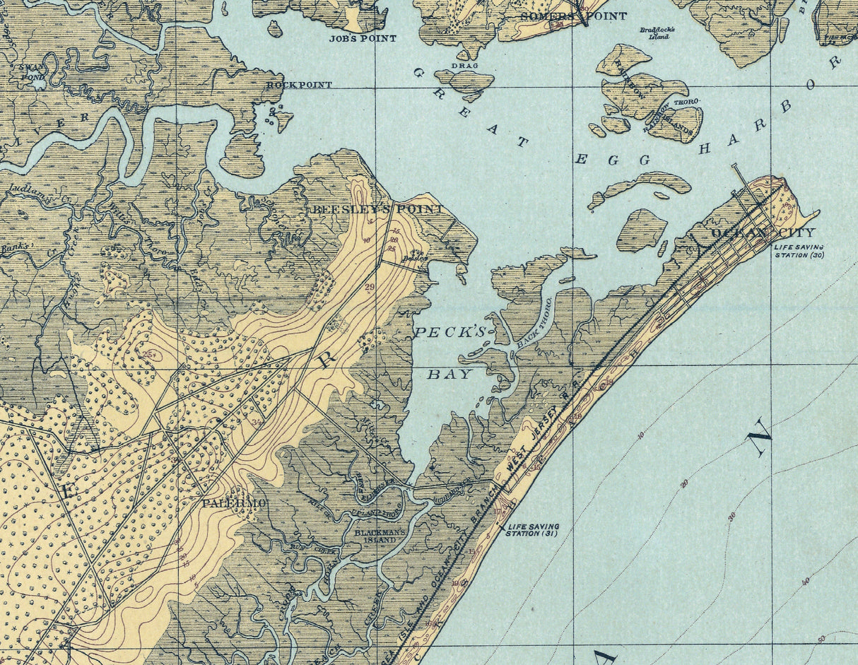 1888 Map of Cape May New Jersey