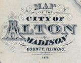 1873 Map of Alton Madison County Illinois
