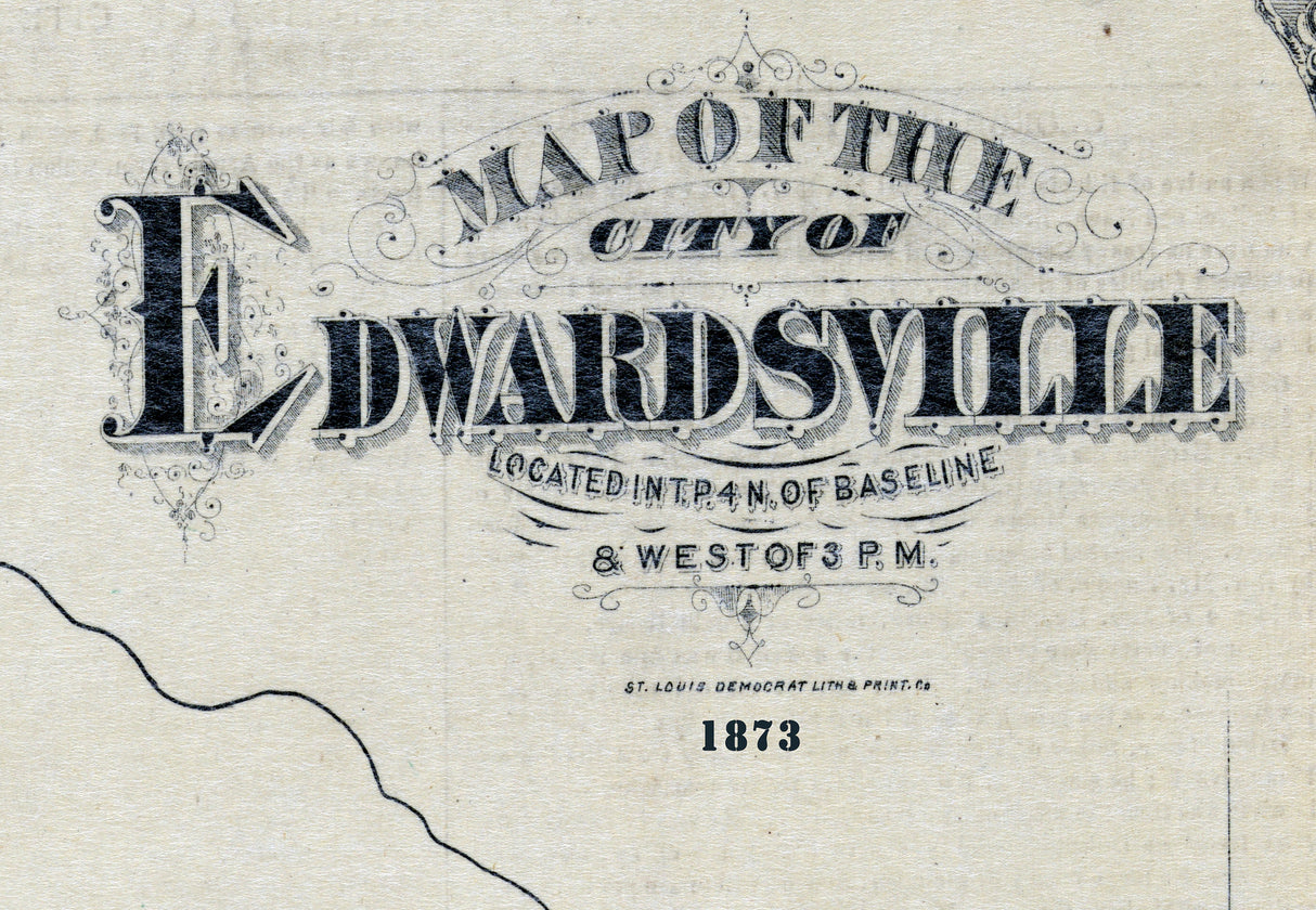 1873 Map of Edwardsville Madison County Illinois