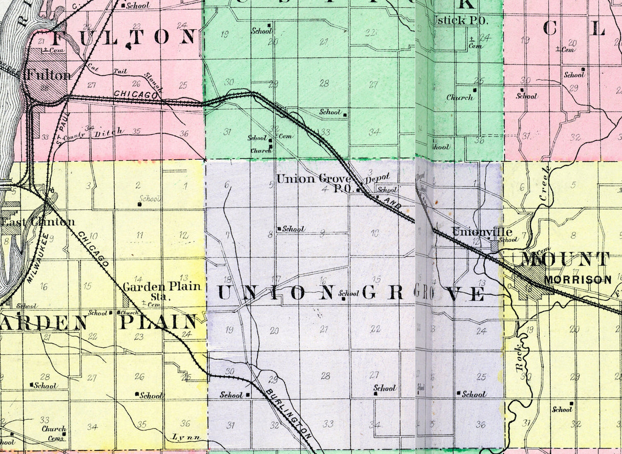 1893 Map of Whiteside County Illinois