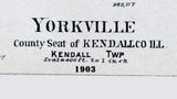1903 Map of Yorkville and Bristol Kendall County Illinois