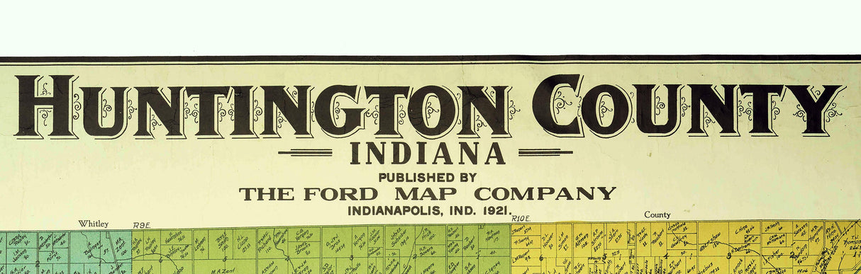 1921 Farm Line Map of Huntington County Indiana