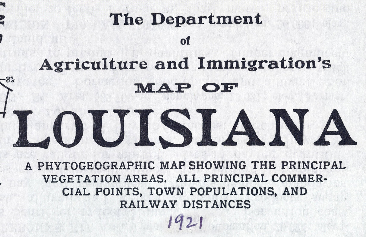 1921 Map of Louisiana