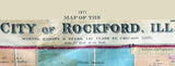1871 Map of Rockford Winnebago County Illinois