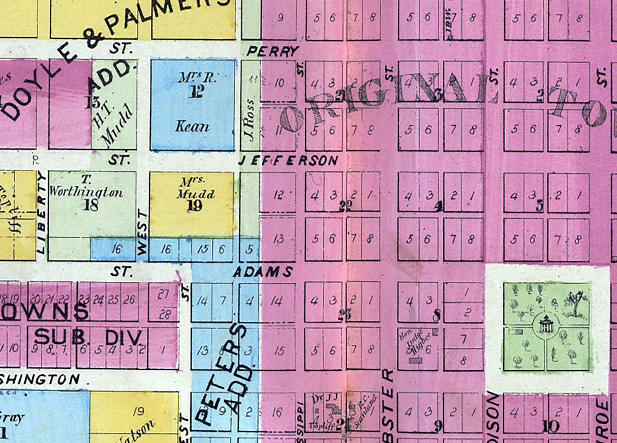 1872 Map of Pittsfield Pike County Illinois