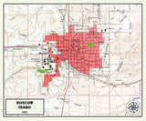 1961 Map of Moscow Idaho