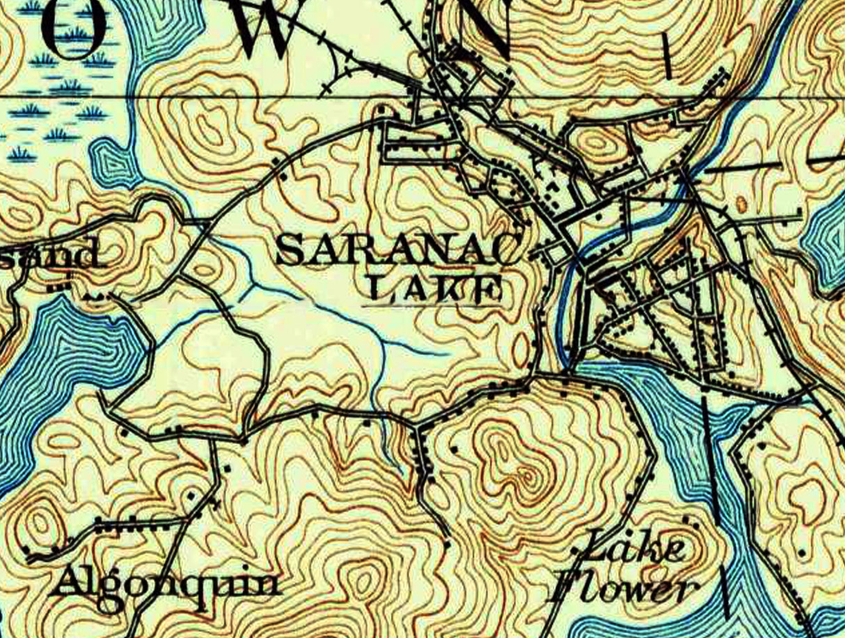 1902 Map of Lower Saranac Lake New York
