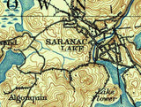 1902 Map of Lower Saranac Lake New York