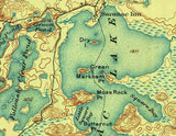 1905 Map of Upper Saranac Lake New York