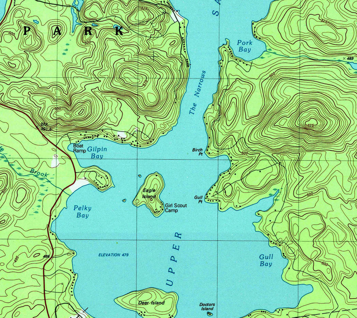 2001 Map of Upper Saranac Lake New York