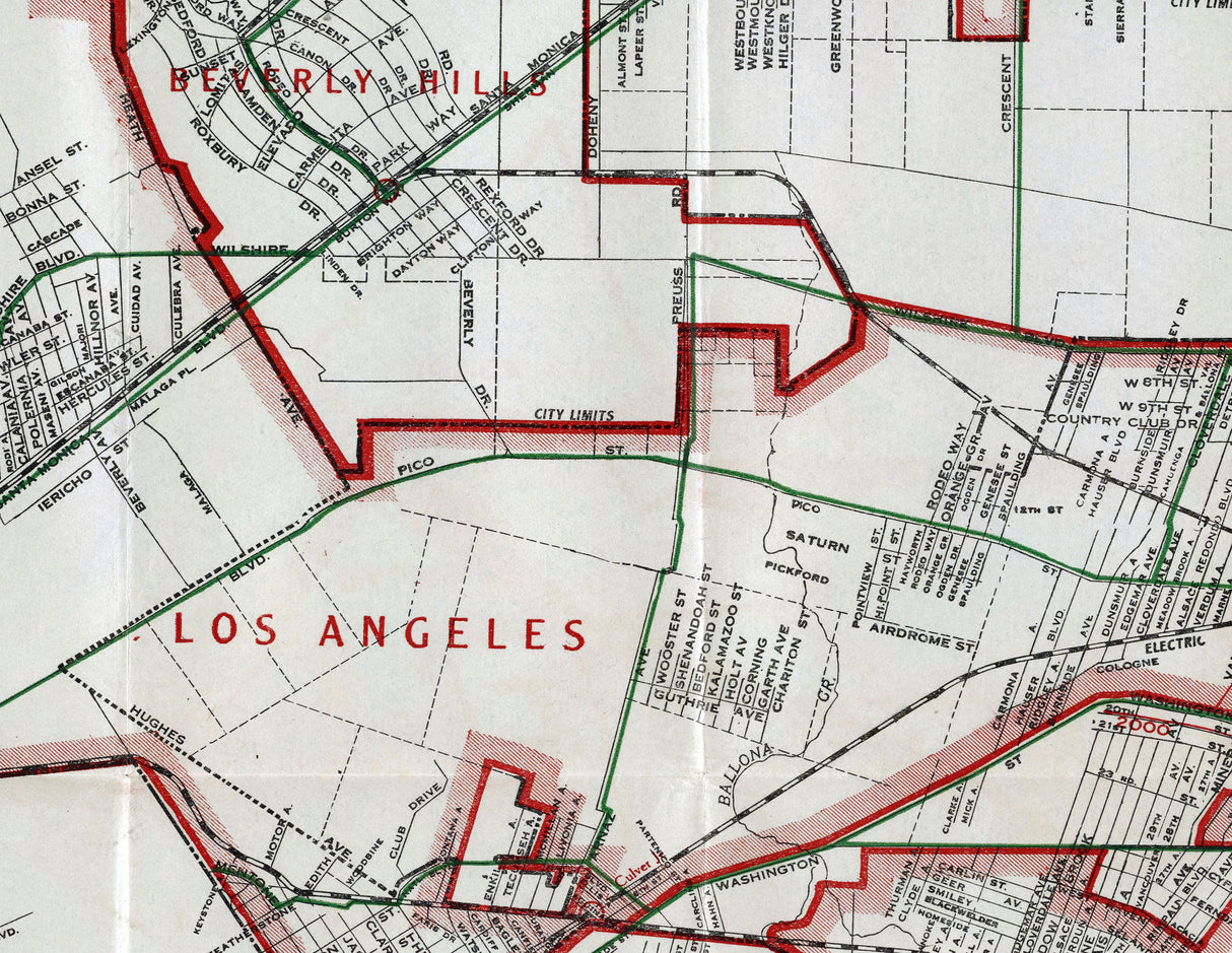 1923 Map of Los Angeles California