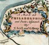 1777 Map of Philadelphia Pennsylvania and parts adjacent