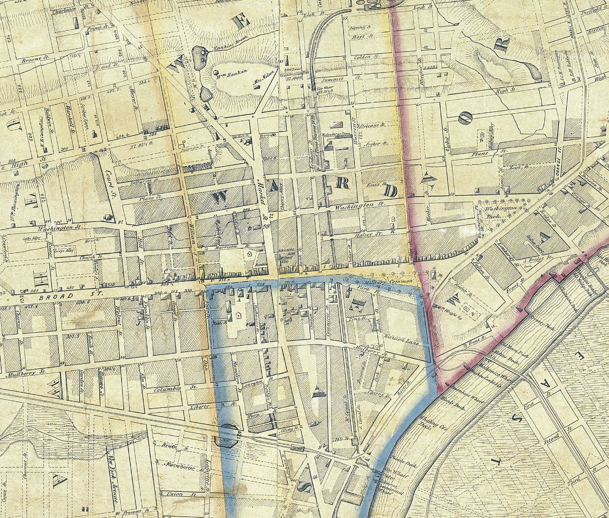 1847 Map of Newark Essex County New Jersey