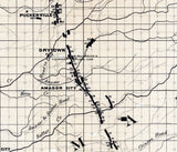 1877 Map of Amador and Calaveras County California Gold Fields