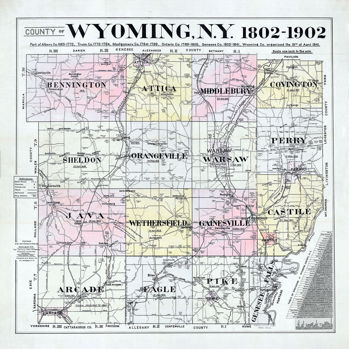 1902 Map of Wyoming County New York