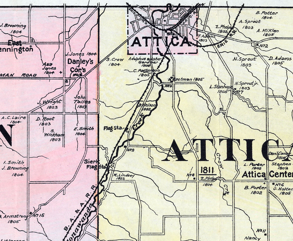 1902 Map of Wyoming County New York