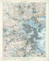 1909 Topo Map of Boston Massachusetts