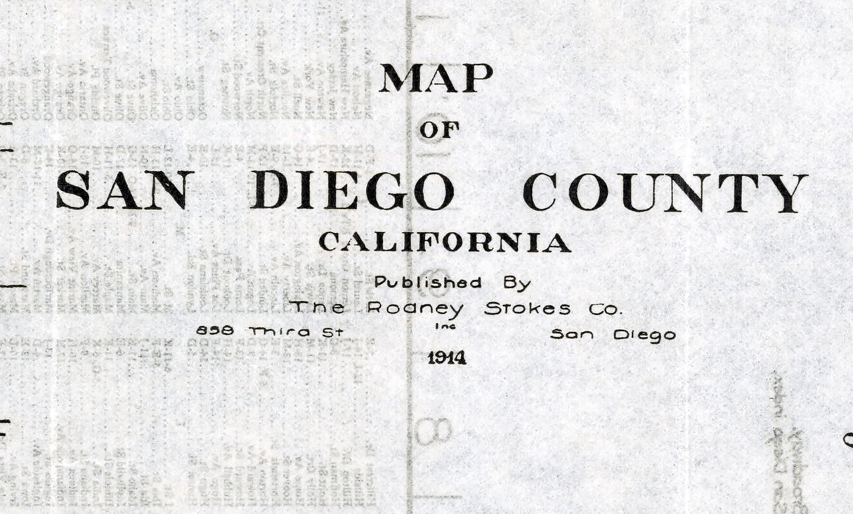 1914 Map of San Diego County California