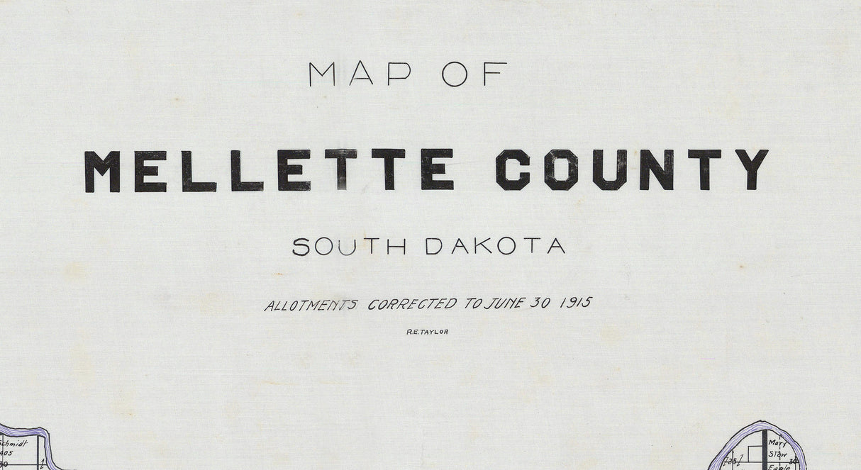 1915 Map of Mellette County South Dakota