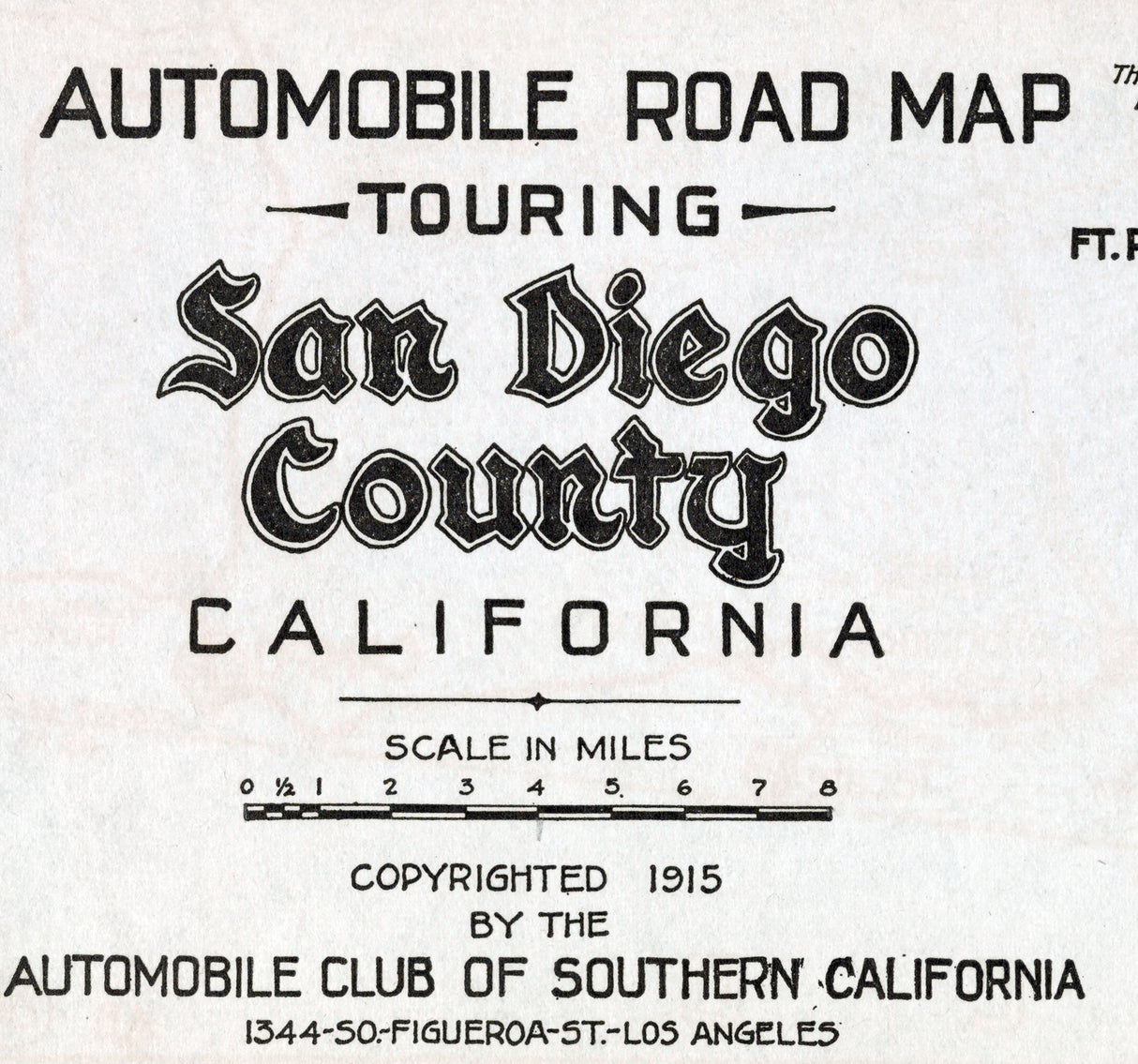 1915 Map of San Diego County California