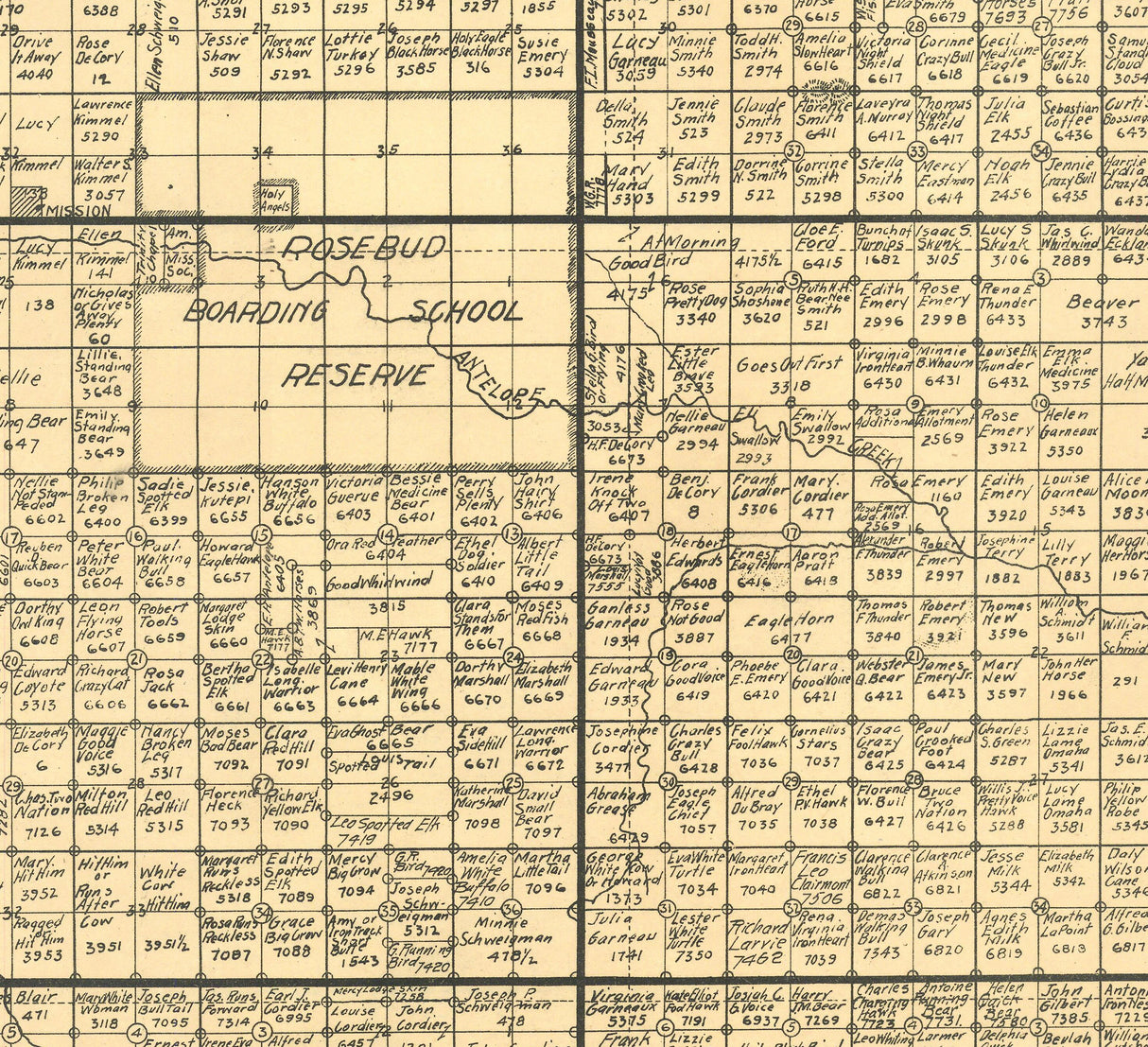 1915 Map of Todd County South Dakota