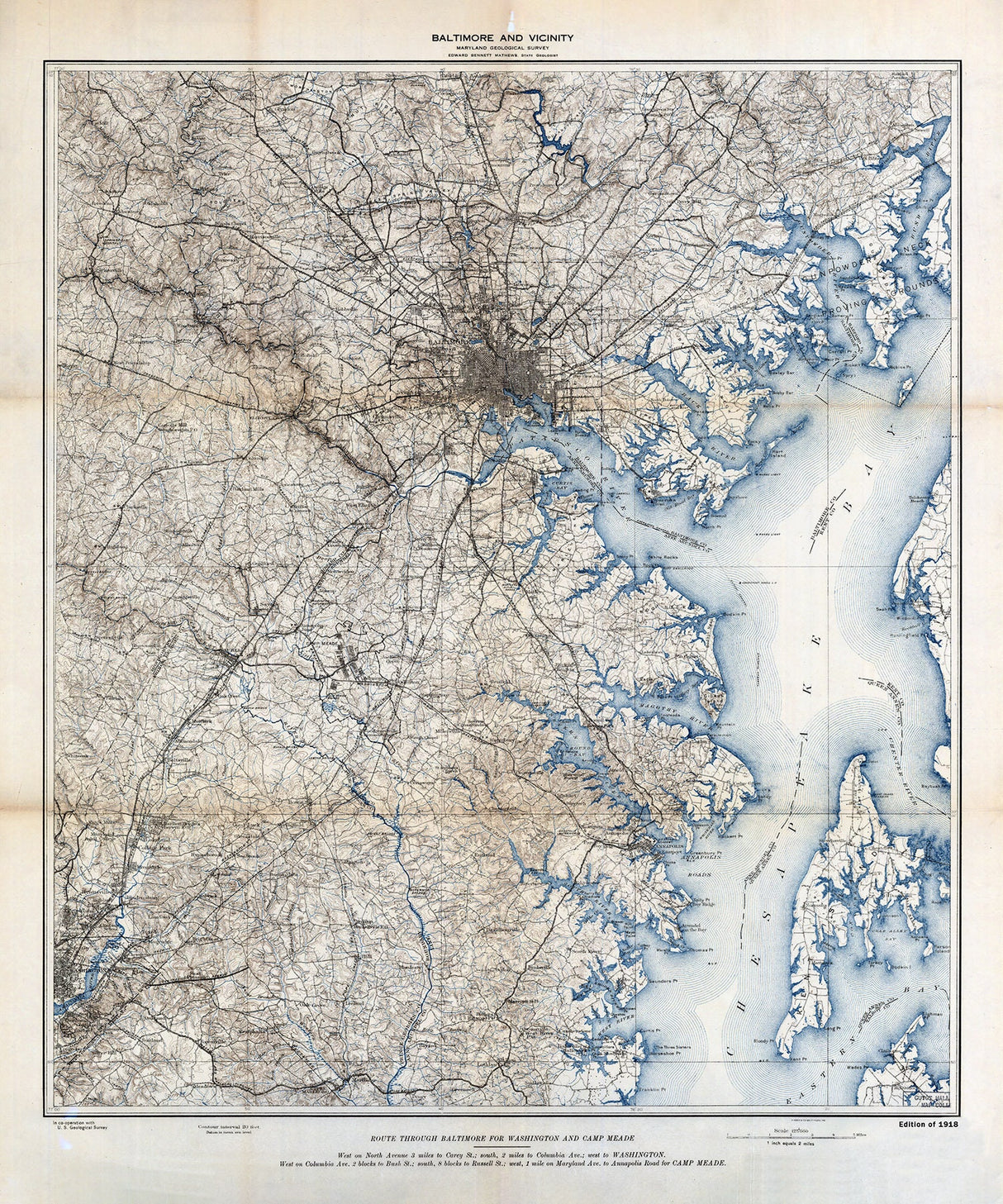 1918 Map of Baltimore Maryland and Vicinity