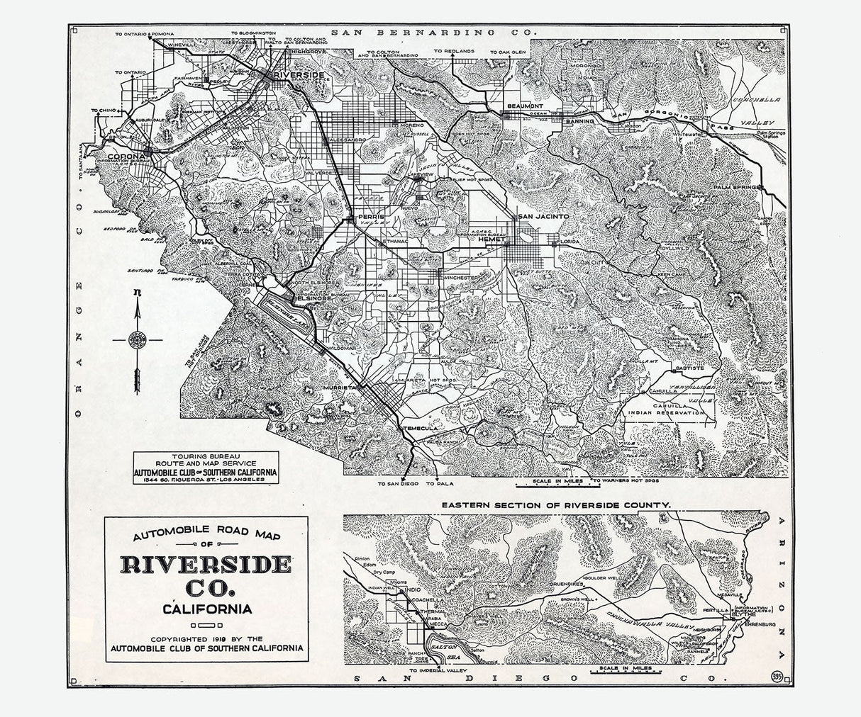 1919 Map of Riverside County California