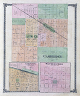 1875 Map of Cambridge Henry County Illinois