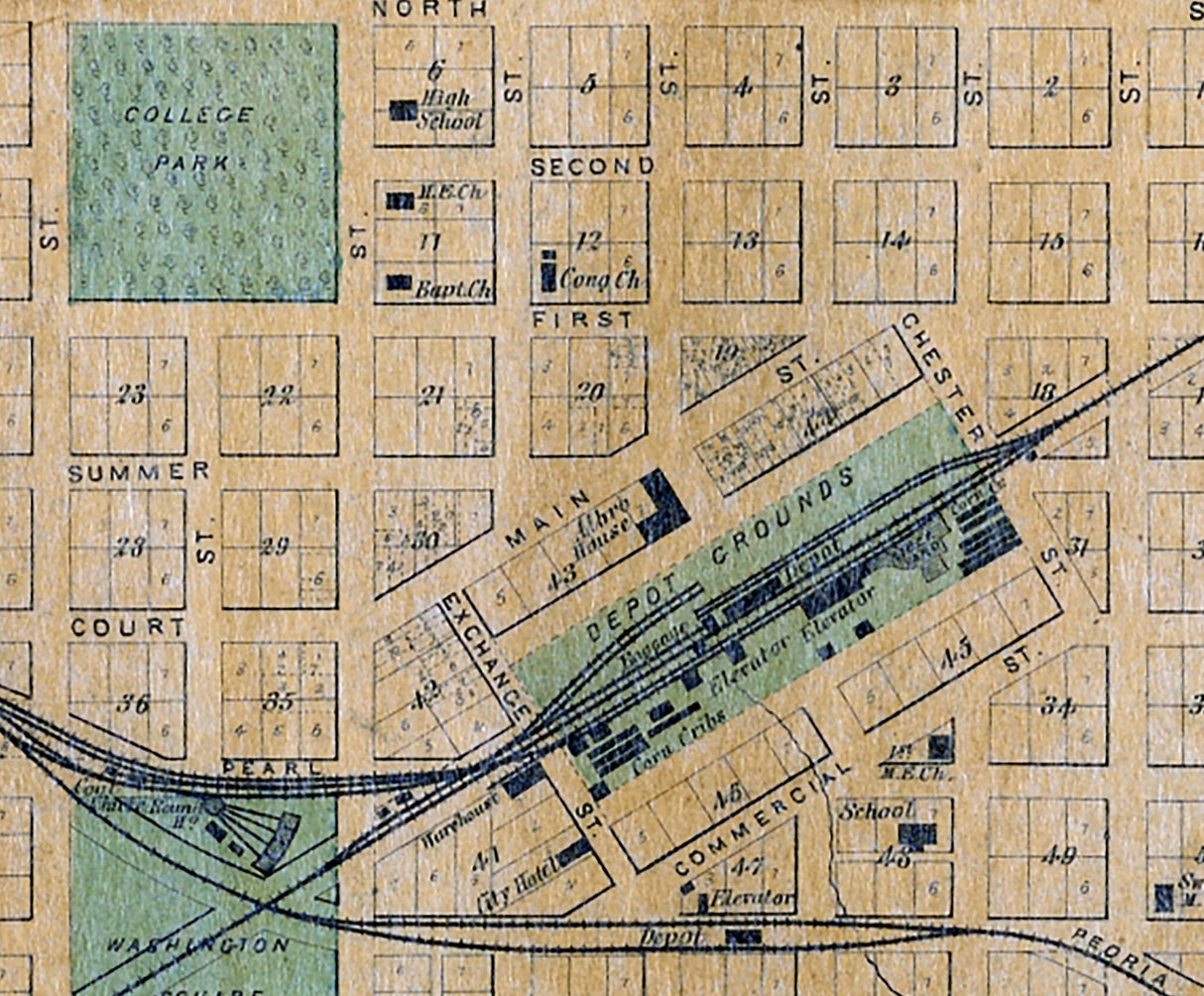 1875 Map of Galva Henry County Illinois