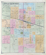 1875 Map of Geneseo Henry County Illinois