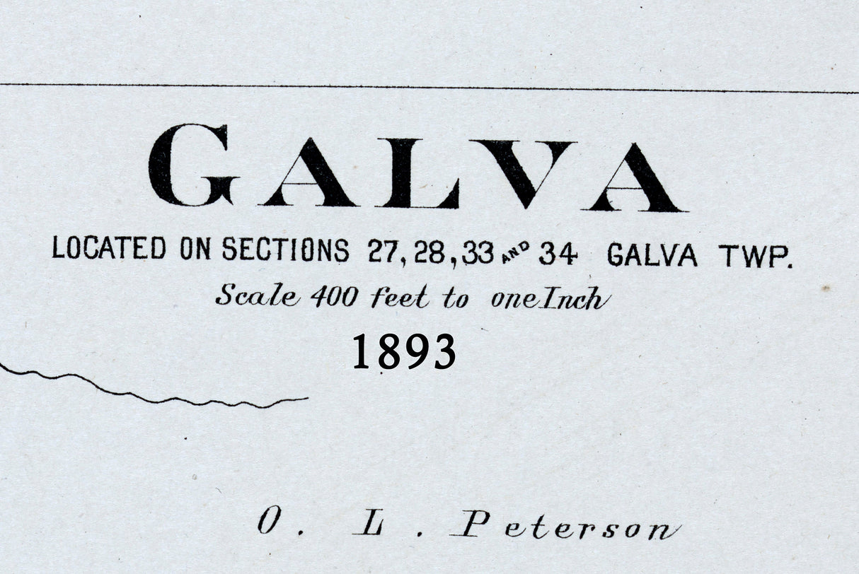 1893 Map of Galva Henry County Illinois