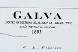1893 Map of Galva Henry County Illinois