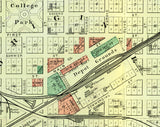 1893 Map of Galva Henry County Illinois
