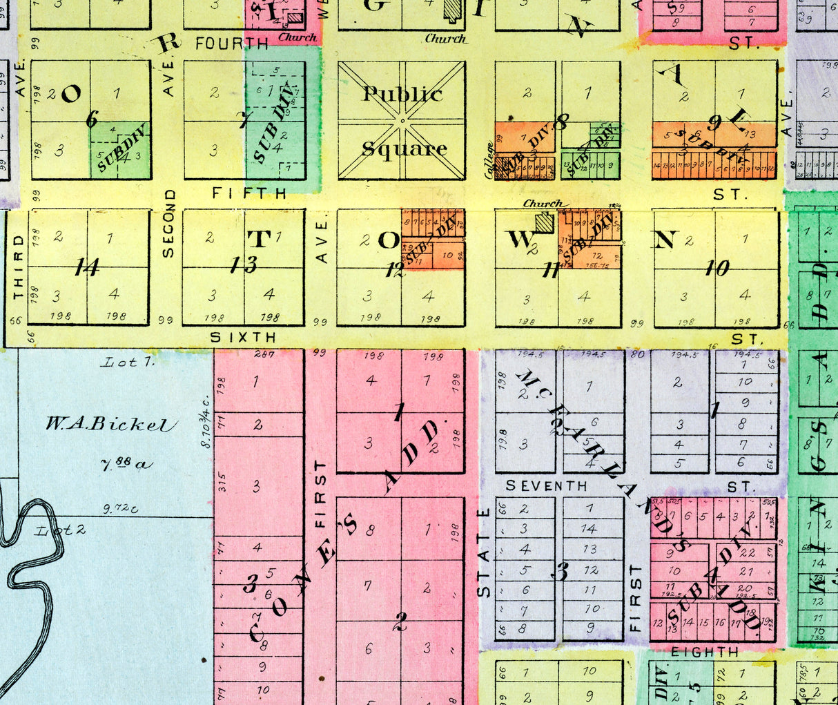 1893 Map of Geneseo Henry County Illinois