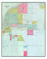1904 Map of Warsaw Hancock County Illinois