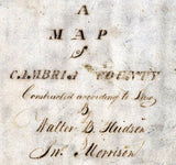 1817 Map of Cambria County Pennsylvania