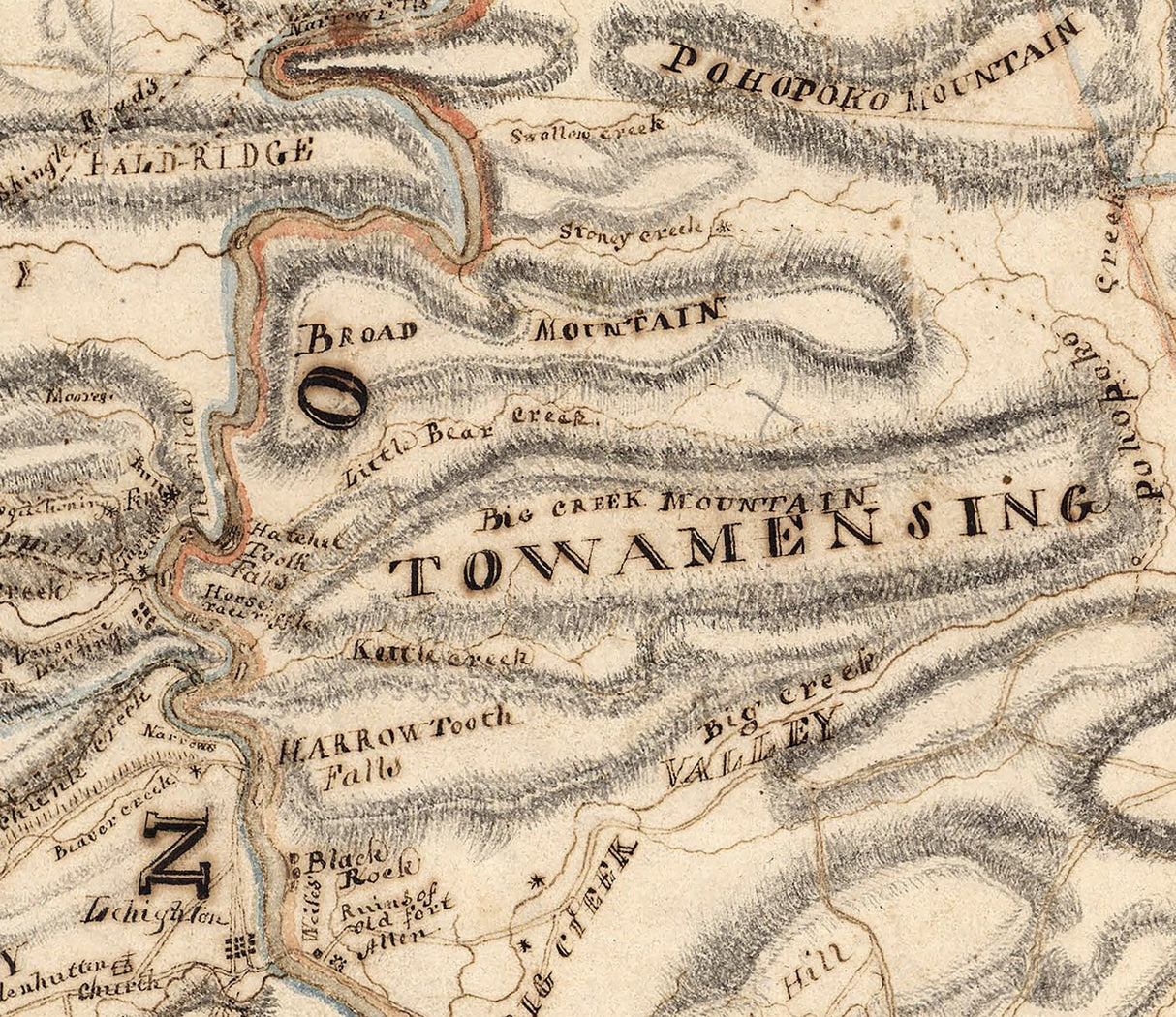 1818 Map of Lehigh and Northampton County Pennsylvania