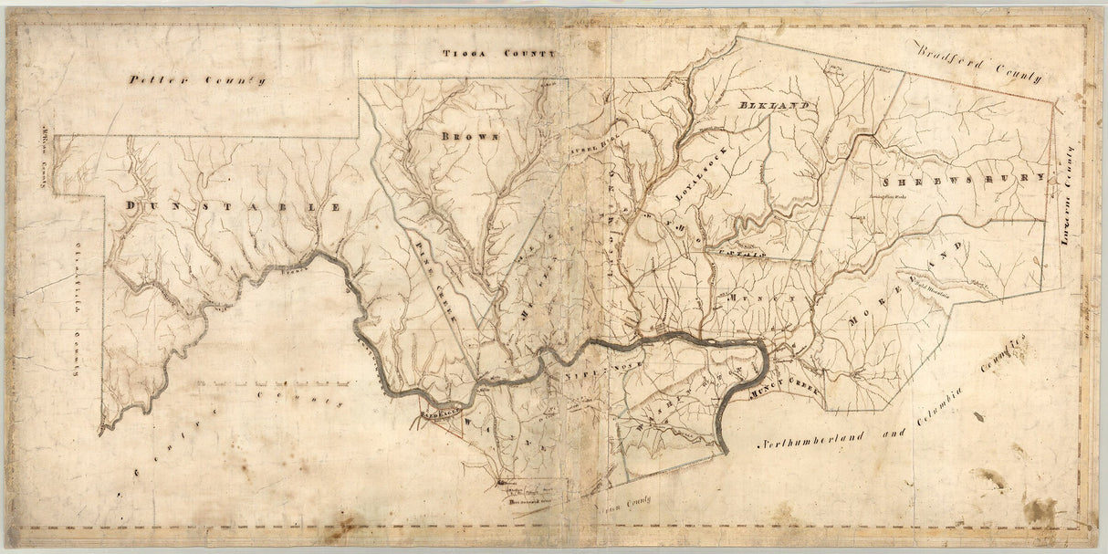 1817 Map of Lycoming County Pennsylvania