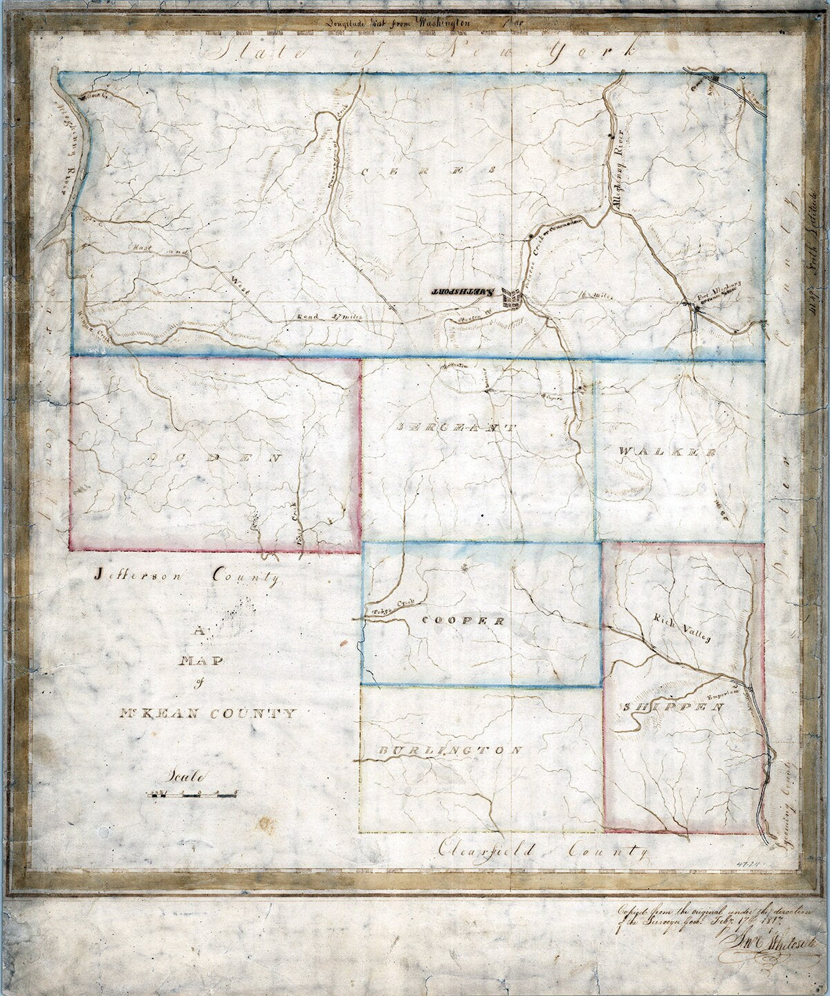 1817 Map of McKean County Pennsylvania