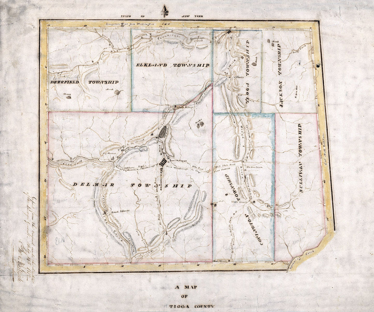 1817 Map of Tioga County Pennsylvania