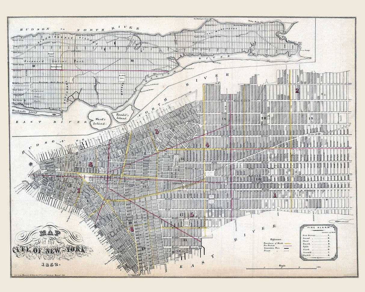 1852 Map of New York City