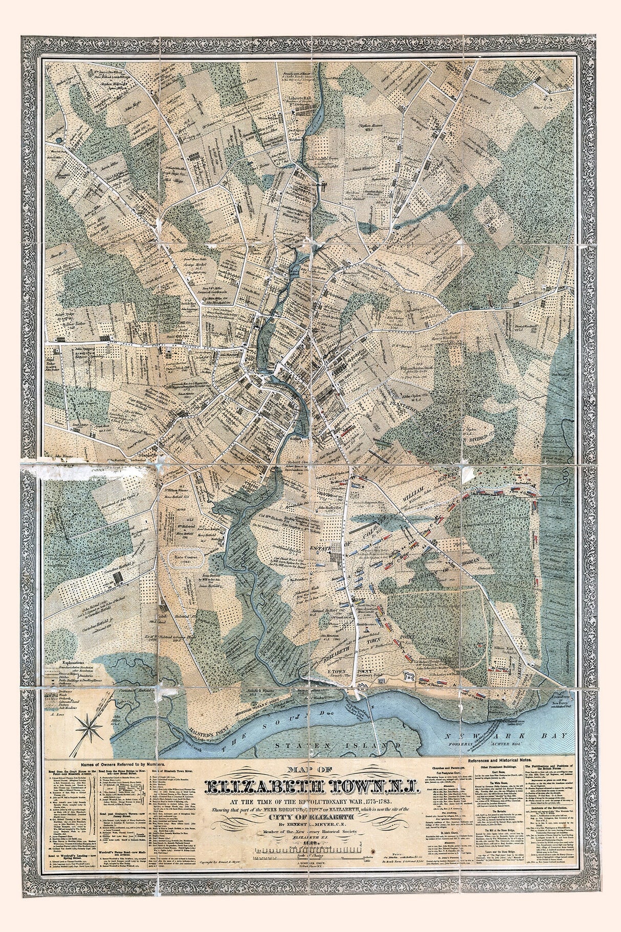 1879 Map of Elizabeth Town New Jersey