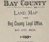 1899 Map of Bay County Michigan