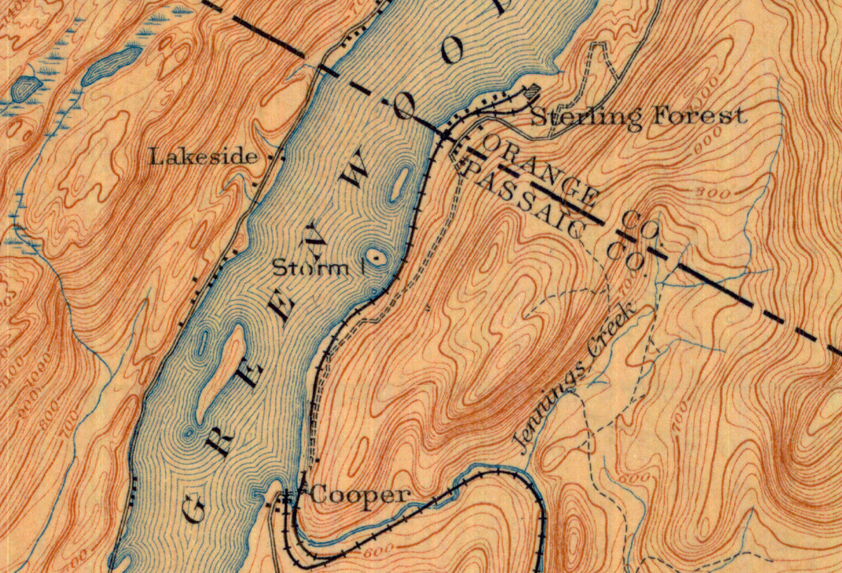1910 Map of Greenwood Lake New Jersey